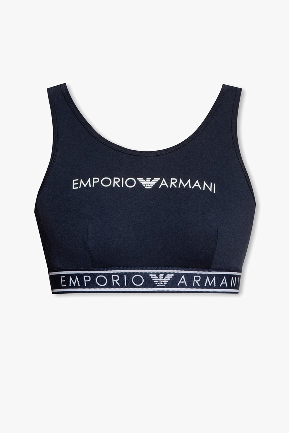 Navy blue Cotton bra with logo Emporio Armani Emporio Armani